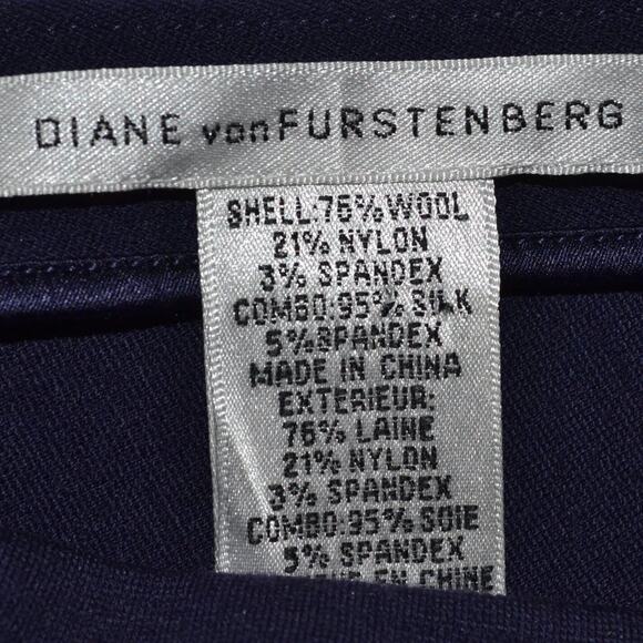 Diane Von Furstenberg Midi Dress Navy Blue Size 0 - Picture 5 of 5